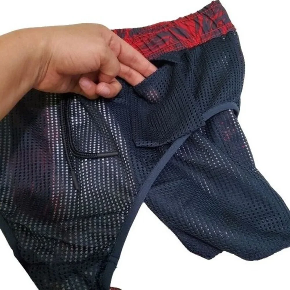 Michael Kors men's shorts mesh lined Swim trunks Red Size‎ Medium drawstring nwt
